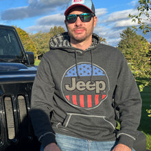 Load image into Gallery viewer, JEDCo Hoodie Sweatshirt Jeep - USA Oval Flag Accent Hoodie