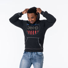 Load image into Gallery viewer, JEDCo Hoodie Sweatshirt Jeep - USA Oval Flag Accent Hoodie