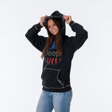 Load image into Gallery viewer, JEDCo Hoodie Sweatshirt Jeep - USA Oval Flag Accent Hoodie