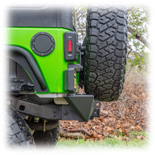 Load image into Gallery viewer, Angled Rear Bumper with LED Pod Lights and Hitch Receiver for Jeep Wrangler JK