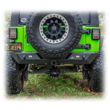 Load image into Gallery viewer, Angled Rear Bumper with LED Pod Lights and Hitch Receiver for Jeep Wrangler JK
