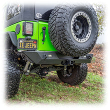 Load image into Gallery viewer, Angled Rear Bumper with LED Pod Lights and Hitch Receiver for Jeep Wrangler JK