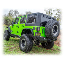 Load image into Gallery viewer, Angled Rear Bumper with LED Pod Lights and Hitch Receiver for Jeep Wrangler JK