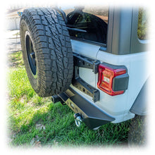 Load image into Gallery viewer, Minimalist Rear Bumper with LED Pod Lights and Hitch Receiver for Jeep Wrangler JL