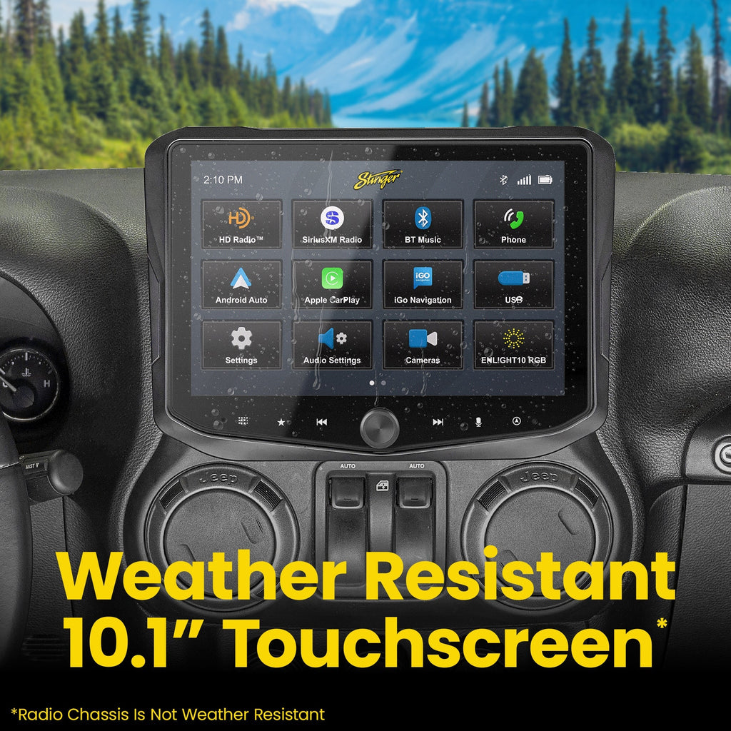 HORIZON10 Jeep Wrangler JK (2011-2018) 10" Radio Fully Integrated Kit | Displays Vehicle Information and Off-Road Mode