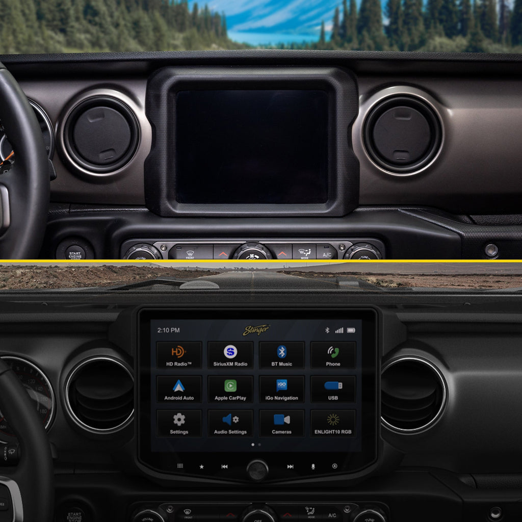 HORIZON10 Jeep Wrangler JL (2018-2023)/Gladiator JT (2020-2023) 10" Radio Fully Integrated Kit | Displays Vehicle Information and Off-Road Mode