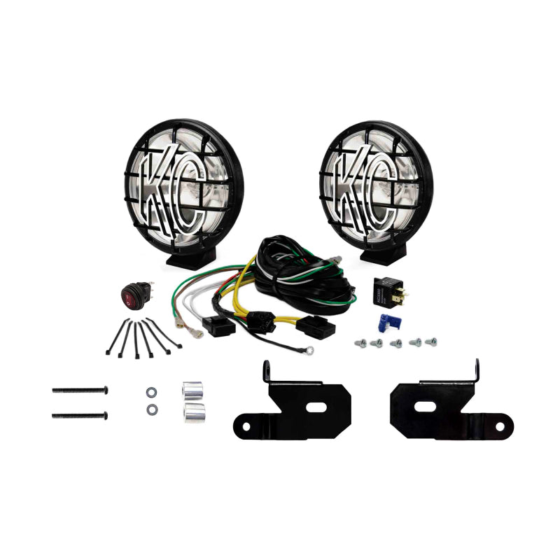 KC HiLiTES Light Mounts KC HiLiTES 18-23 Jeep JL/JT/4xe 6in Apollo Pro Halogen 2-Light Sys Pillar Mount (100W Spot Beam)