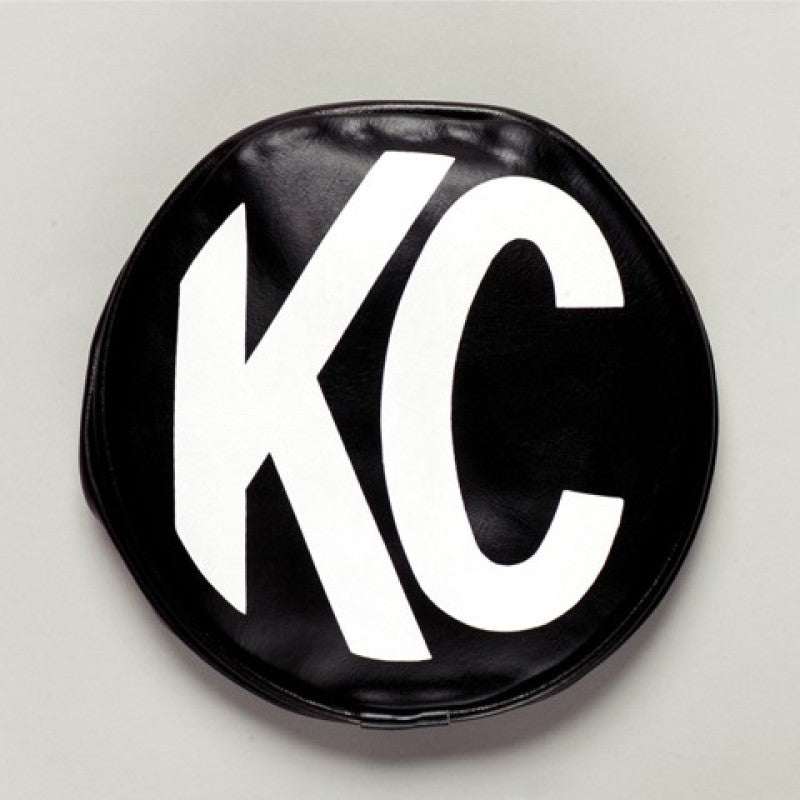 KC HiLiTES Light Covers and Guards KC HiLiTES 5in. Round Soft Cover (Pair) - Black w/White KC Logo