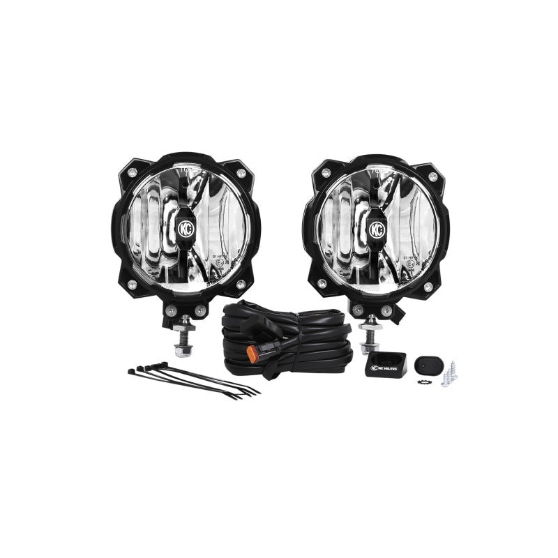 KC HiLiTES Light Bars & Cubes KC HiLiTES 6in. Pro6 Gravity LED Light 20w Single Mount SAE/ECE Driving Beam (Pair Pack System)