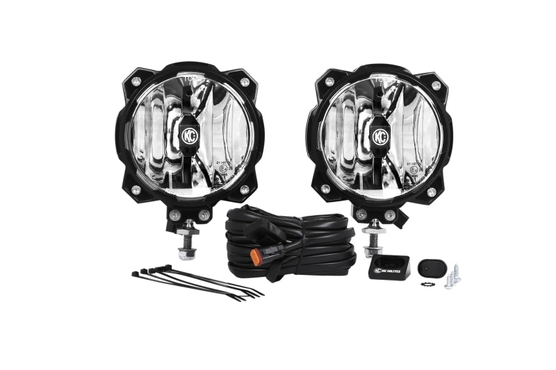 KC HiLiTES Light Bars & Cubes KC HiLiTES 6in. Pro6 Gravity LED Light 20w Single Mount SAE/ECE Driving Beam (Pair Pack System)