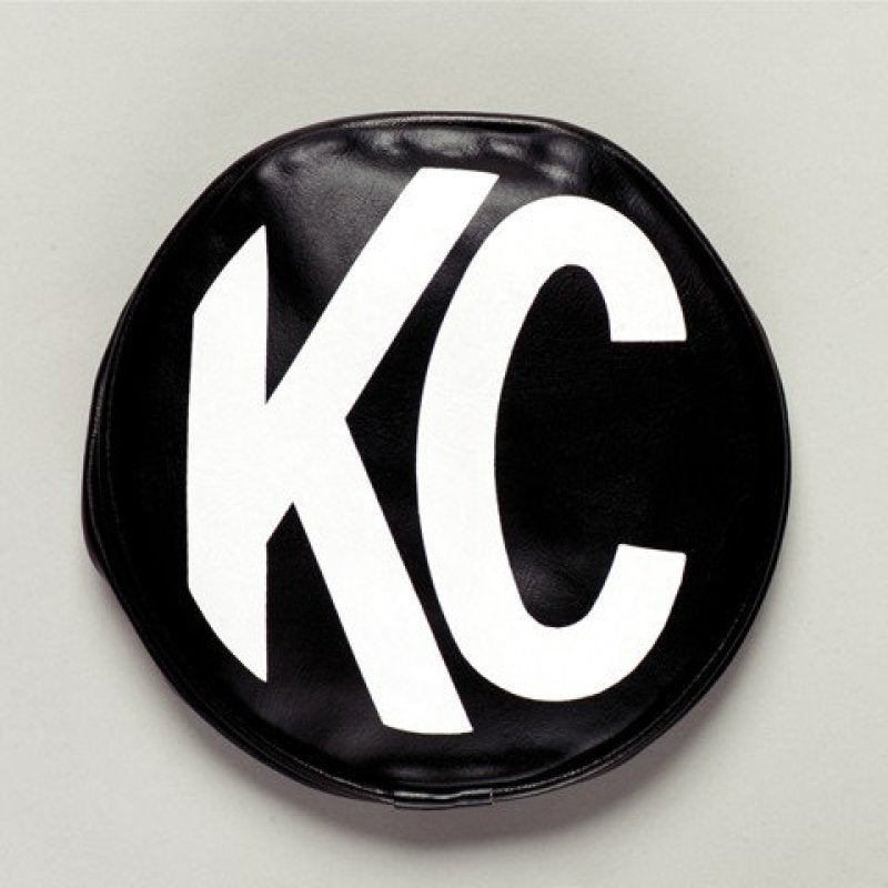 KC HiLiTES Light Covers and Guards KC HiLiTES 6in. Round Soft Cover (Pair) - Black w/White KC Logo