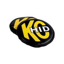 Load image into Gallery viewer, KC HiLiTES Light Covers and Guards KC HiLiTES 8in. Round Soft Cover HID (Pair) - Black w/Yellow Brushed KC Logo