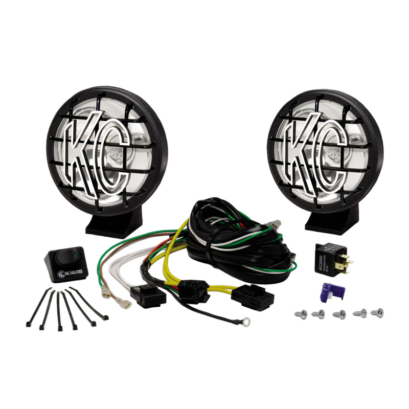 KC HiLiTES Light Bars & Cubes KC HiLiTES Apollo Pro 5in. Halogen Light 55w Spot Beam (Pair Pack System) - Black