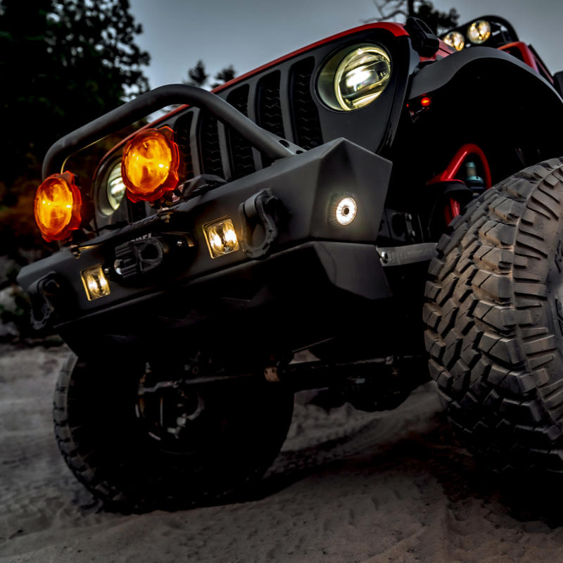 KC HiLiTES Light Bars & Cubes KC HiLiTES Cyclone V2 LED - Rock Light - 6-Light System - Clear - 5W Flood Beam