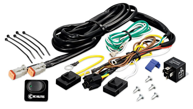 KC HiLiTES Light Accessories and Wiring KC HiLiTES Wiring Harness w/40 AMP Relay & LED Rocker Switch (Up to 2 - 130w Lights)