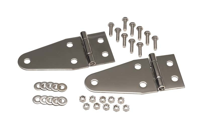 Kentrol Hoods Kentrol 55-95 Jeep CJ/Wrangler YJ Hood Hinge Pair - Polished Silver