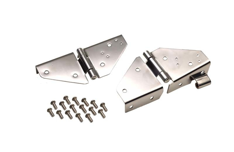 Kentrol Windows Kentrol 76-95 Jeep CJ/Wrangler YJ Windshield Hinge Pair - Polished Silver