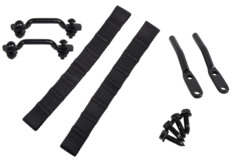 Kentrol Doors Kentrol 76-95 Jeep CJ/YJ Door Strap Kit Black Powdercoat Stainless Steel