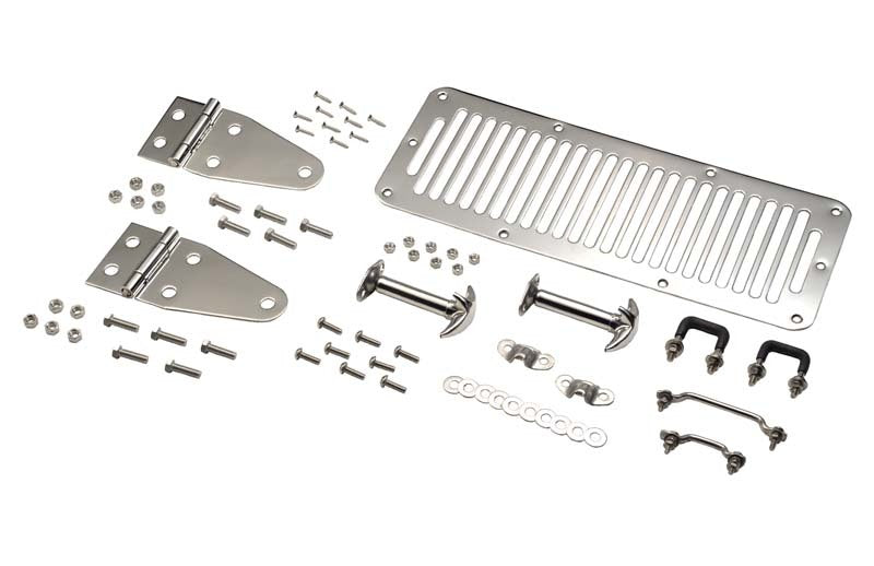 Kentrol Hoods Kentrol 78-95 Jeep CJ/Wrangler YJ Hood Kit - Polished Silver