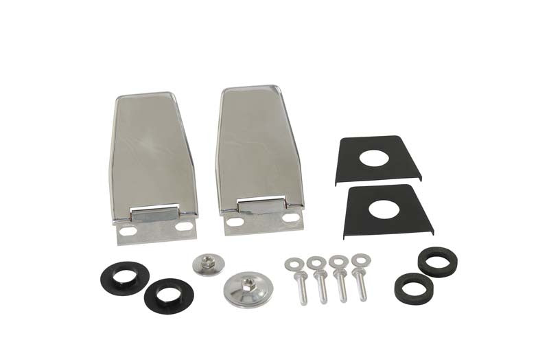 Kentrol Hard Top Accessories Kentrol 87-06 Jeep Wrangler TJ/YJ Hardtop Liftgate Hinge Pair - Polished Silver