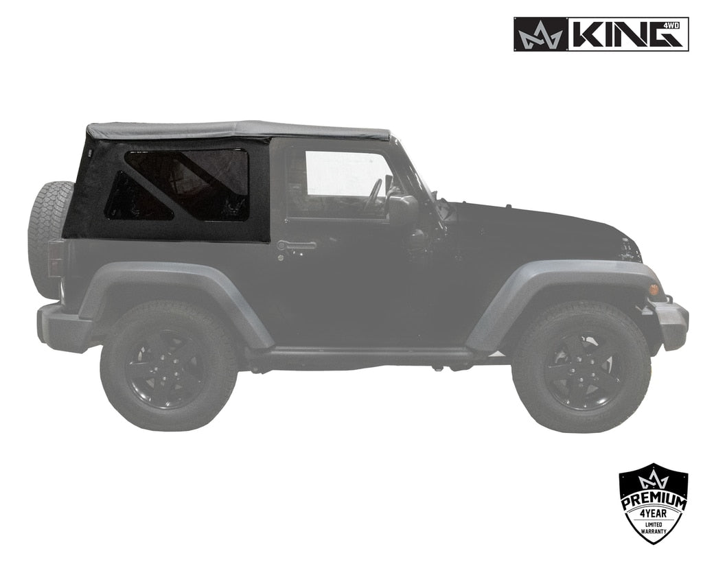 King4WD Soft Tops Jeep JK Replacement Soft Top Tinted Windows For 10-18 Wrangler JK 2 Door Black Diamond King 4WD - King4WD - 14010535