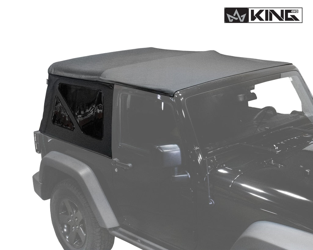 King4WD Soft Tops Jeep JK Replacement Soft Top Tinted Windows For 10-18 Wrangler JK 2 Door Black Diamond King 4WD - King4WD - 14010535