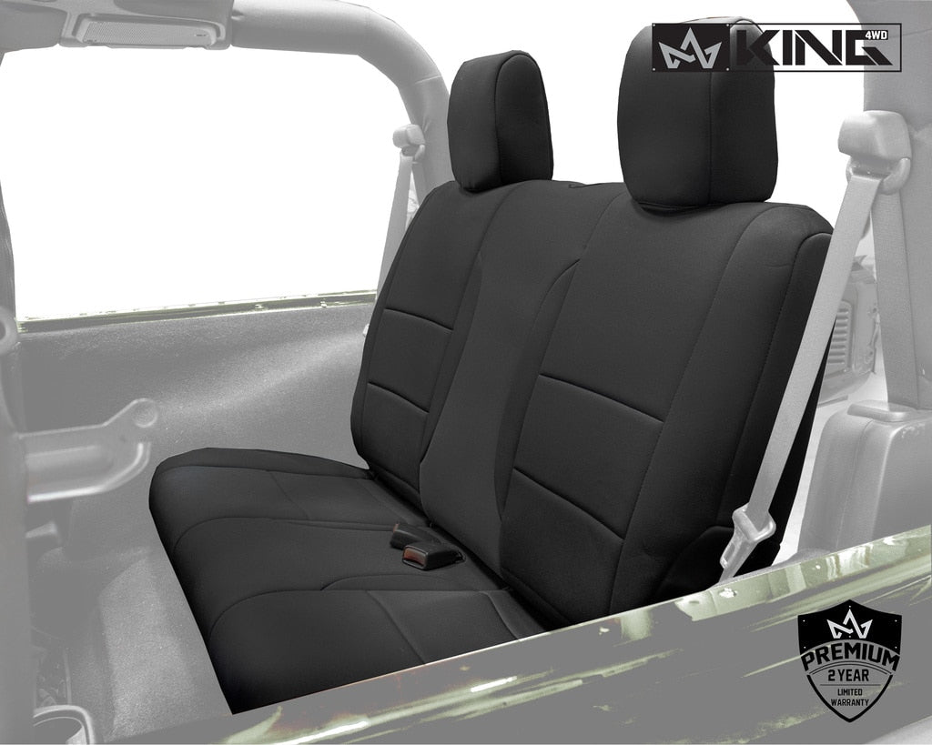 King4WD Seat Cover Jeep JK Seat Covers 10 Piece Neoprene Seat Covers Black/Black For 08-12 Wrangler JK 2 Door King 4WD - King4WD - 11010301