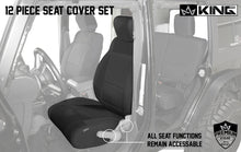 Load image into Gallery viewer, King4WD Seat Cover Jeep JK Seat Covers 12 Piece Neoprene Seat Covers Black/Black For 08-12 Wrangler JK 4 Door King 4WD - King4WD - 11010401