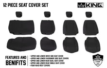 Load image into Gallery viewer, King4WD Seat Cover Jeep JK Seat Covers 12 Piece Neoprene Seat Covers Black/Black For 08-12 Wrangler JK 4 Door King 4WD - King4WD - 11010401