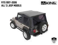 King4WD Soft Tops Jeep TJ Replacement Soft Top With Tinted Windows No Doors For 97-06 Wrangler TJ Black Diamond King 4WD - King4WD - 14010235