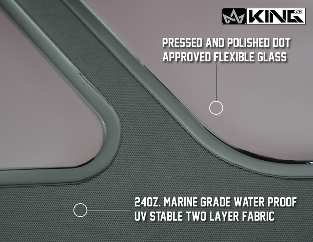 King4WD Soft Tops Jeep TJ Replacement Soft Top With Tinted Windows Upper Doors For 97-06 Wrangler TJ Black Diamond King 4WD - King4WD - 14010135T