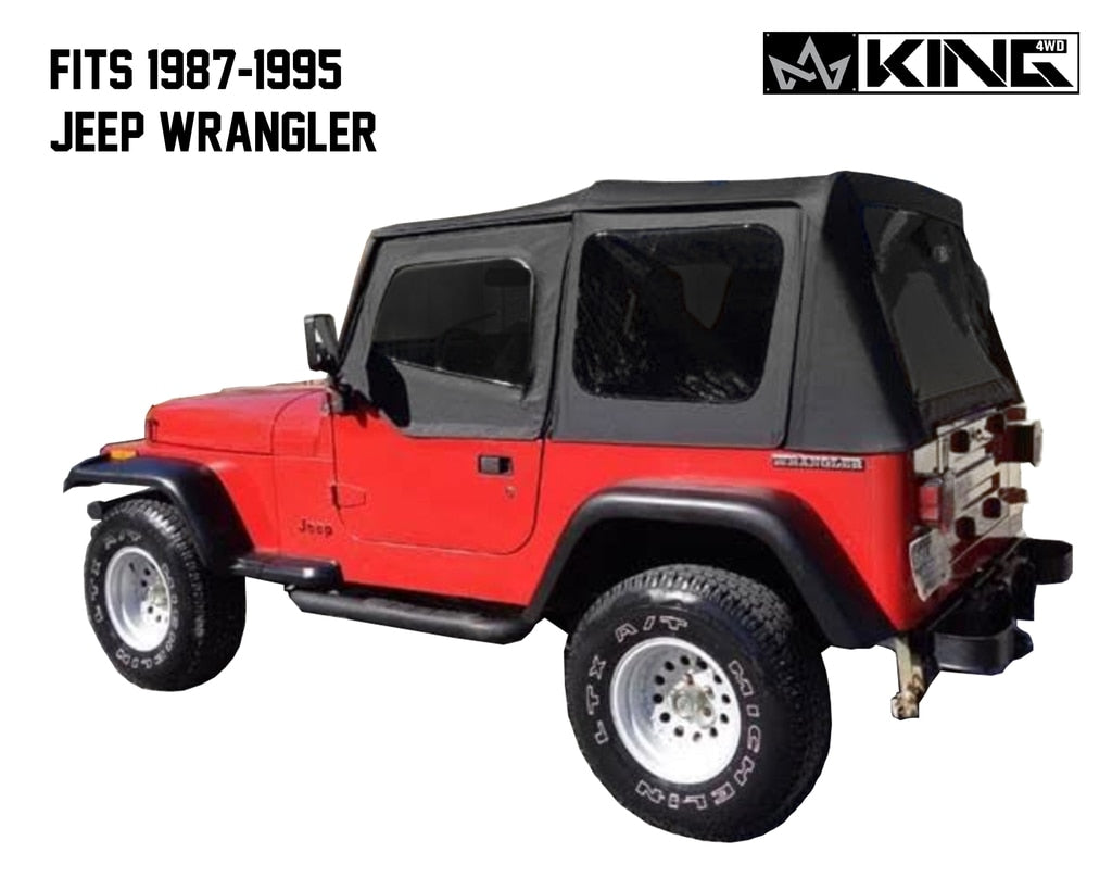 King4WD Soft Tops Jeep YJ Replacement Soft Top Tinted Windows For 87-95 Wrangler YJ Black Diamond King 4WD - King4WD - 14011235