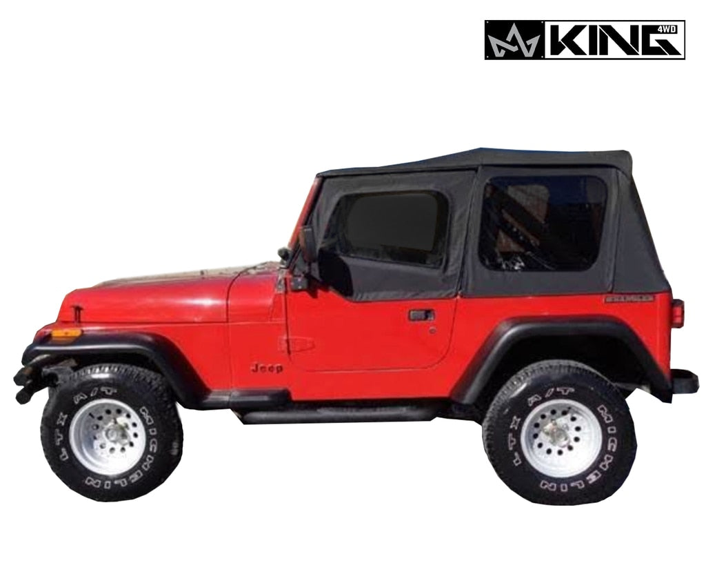 King4WD Soft Tops Jeep YJ Replacement Soft Top Tinted Windows For 87-95 Wrangler YJ Black Diamond King 4WD - King4WD - 14011235