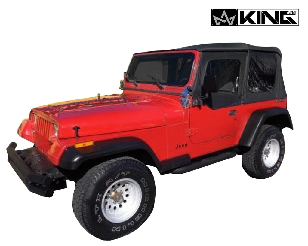 King4WD Soft Tops Jeep YJ Replacement Soft Top Tinted Windows For 87-95 Wrangler YJ Black Diamond King 4WD - King4WD - 14011235