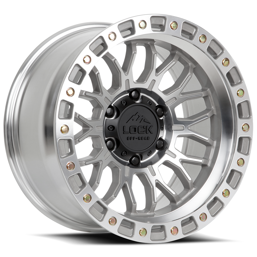 Lock Offroad Combat machined clear 17x9 wheel