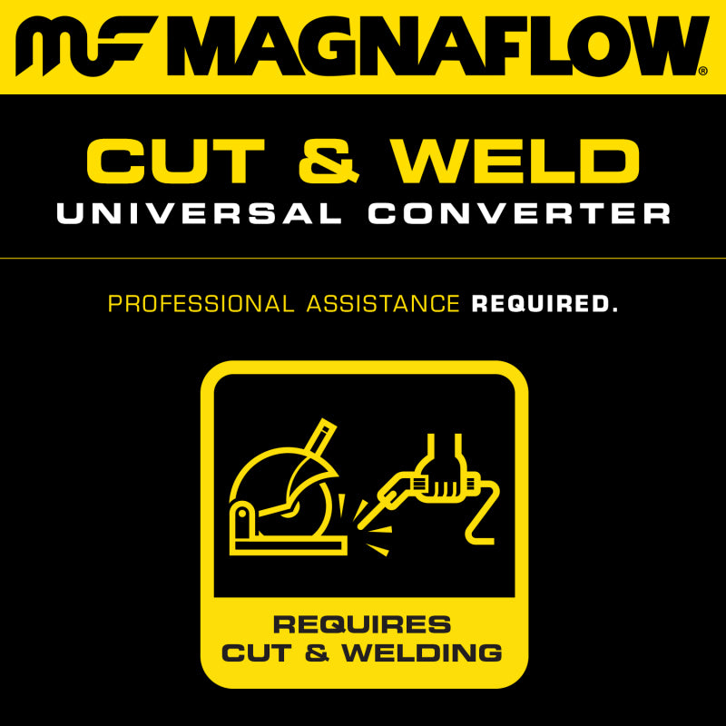 Magnaflow Catalytic Converter Universal MagnaFlow Conv Univ 2.25in Inlet/Outlet Center/Center Round 11in Body L x 5.125in W x 15in Overall L