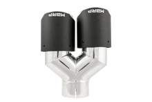 Load image into Gallery viewer, MBRP Tips MBRP 3in ID / Dual 4in OD Out Staggered L 9.87in / R 9.37in Dual Wall Carbon Fiber Univ Exhaust Tip