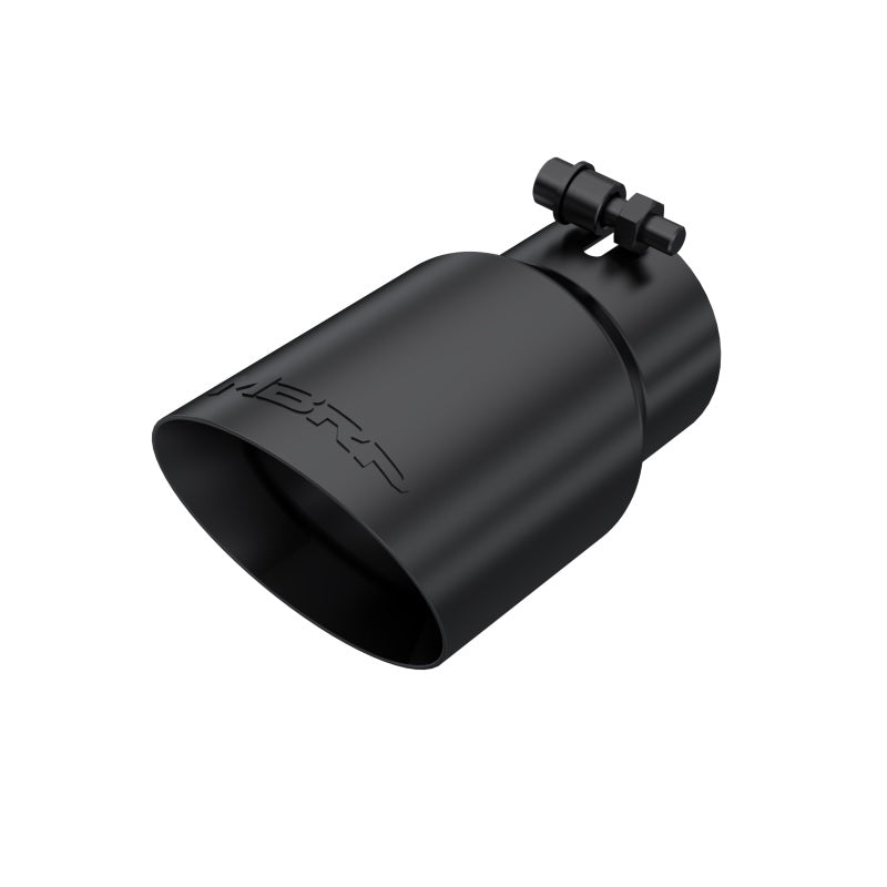 MBRP Tips MBRP Tip 3in Round x 4in Inlet OD Dual Walled Angled Black Tip - Fits all 3in Exhausts