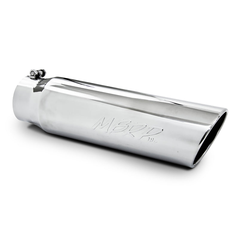 MBRP Steel Tubing MBRP Universal 5in OD Angled Rolled End 4in Inlet 18in Lgth T304 Exhaust Tip