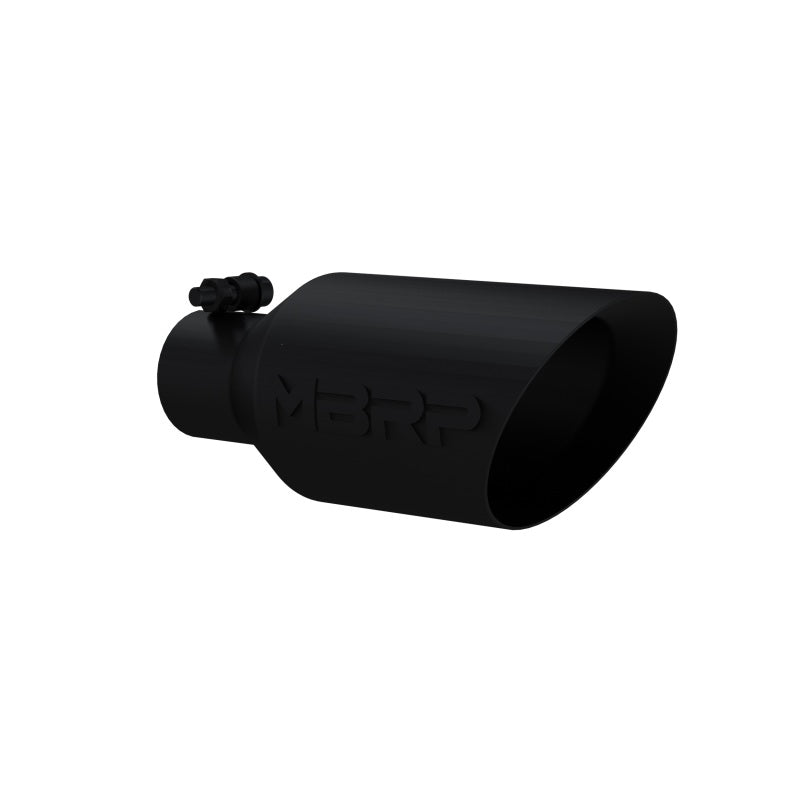 MBRP Tips MBRP Universal Dual Wall Angle Rolled End Tip 4-1/2in OD / 2-1/2in Inlet / 11in Length - Black