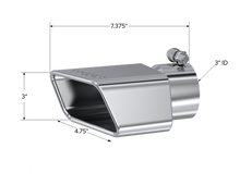 Load image into Gallery viewer, MBRP Steel Tubing MBRP Universal Tip 4.50in x 2.75in ID Rectangle Angled Cut 3in OD Inlet 7in Lgth T304 Passenger Side