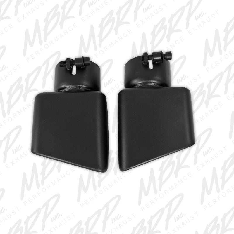 MBRP Tips MBRP Universal Tip 4.75inx 3in Rectangle Angled Cut 3in O.D. inlet Driver Side 7.375in length Black