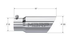 Load image into Gallery viewer, MBRP Steel Tubing MBRP Universal Tip 4in OD 3in Inlet 10in Length Dual Wall Angled End T304