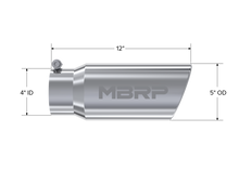 Load image into Gallery viewer, MBRP Steel Tubing MBRP Universal Tip 5 O.D. Angled Rolled End 4 inlet 12 length