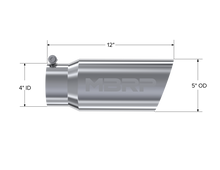 Load image into Gallery viewer, MBRP Steel Tubing MBRP Universal Tip 5 O.D. Angled Single Walled 4 inlet 12 length