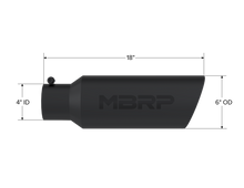 Load image into Gallery viewer, MBRP Tips MBRP Universal Tip 6in OD Rolled End 4in Inlet 18in L Black Coated Exhaust Tip