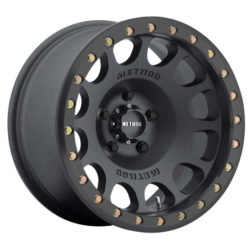 Method Wheels Wheels - Cast Method MR105 Beadlock 17x9 -38mm Offset 5x5 71.5mm CB Matte Black w/BH-H24125 Wheel