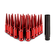 Load image into Gallery viewer, Mishimoto Lug Nuts Mishimoto Mishimoto Steel Spiked Lug Nuts M12 x 1.5 24pc Set Red