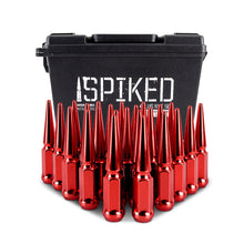 Load image into Gallery viewer, Mishimoto Lug Nuts Mishimoto Mishimoto Steel Spiked Lug Nuts M14 x 1.5 24pc Set Red