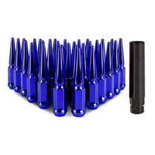 Load image into Gallery viewer, Mishimoto Lug Nuts Mishimoto Mishimoto Steel Spiked Lug Nuts M14 x 1.5 32pc Set Blue